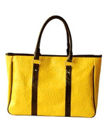 Bohemia Carved Yellow Women's Handbag Faux Leatherette Purse, satchel bag - $34.99