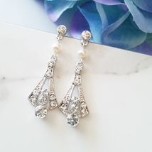 Art Deco Earrings, Vintage Earrings, Bridal Earrings, Swarovski Earrings... - $31.00