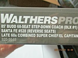 Walthers Proto Stock # 920-9645 Santa Fe 85' 68 Seat Step-Down Coach Deluxe #1  image 4