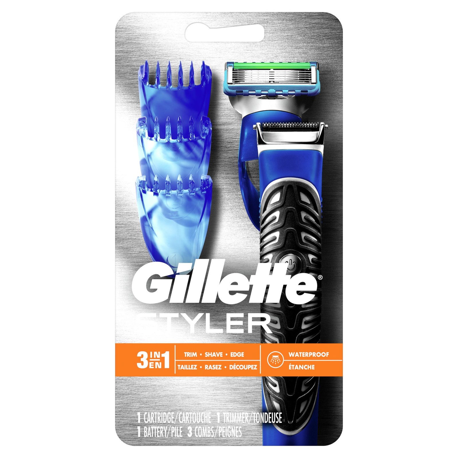 Gillette Styler All Purpose Men's 3-in-1 Precision Beard Trimmer, Razors & Edger