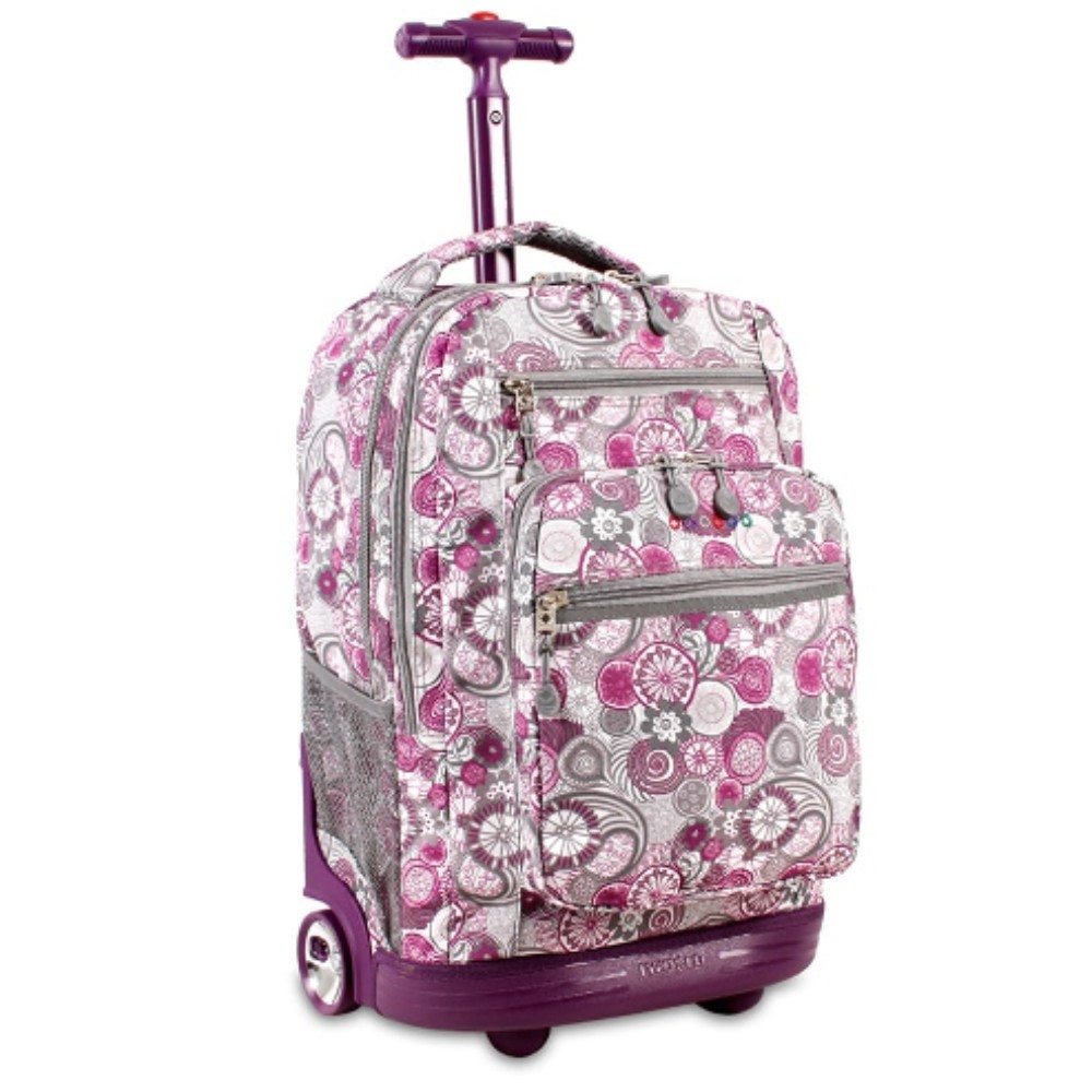 Womens Travel Rolling Backpack Laptop College Wheeled Kids School Book