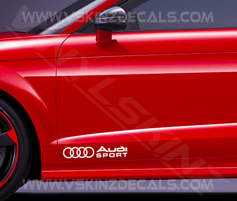Audi Logo Sport Premium Cast Door Decals Kit Stickers S-line Quattro TT RS A3 A4