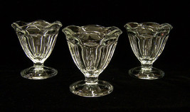 Three Clear Anchor Hocking Glass Fluted Sherbert Dishes - $13.16