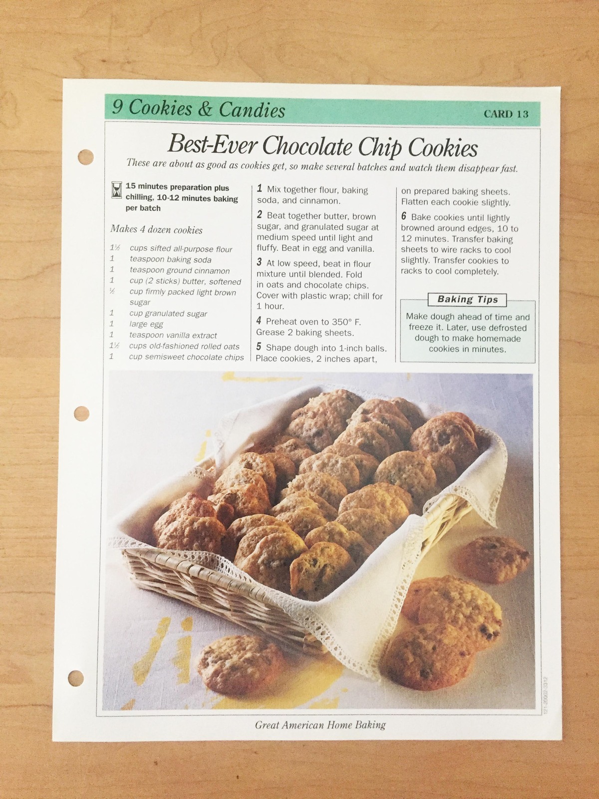 Great American Home Baking Recipe Cards (replacements) from 1992 set