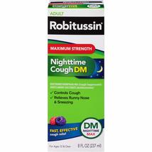 Robitussin Maximum Strength Nighttime Cough DM, Cough Medicine for Adults, Berry