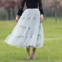 Gray Layered Tulle Skirt Outfit High Waisted Party Tulle Skirt Plus Size image 2