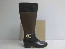 Michael Kors Size 5.5 M BRYCE TALL Black Mocha Leather Boots New Womens ... - $197.01