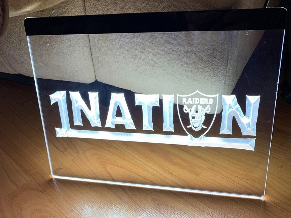 Raider Nation Rugby Team Led Neon Sign home decor craft display glowing
