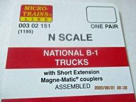 Micro-Trains Stock # 00302151 (1195) National B-1 Trucks Short Extension N-Scale image 3