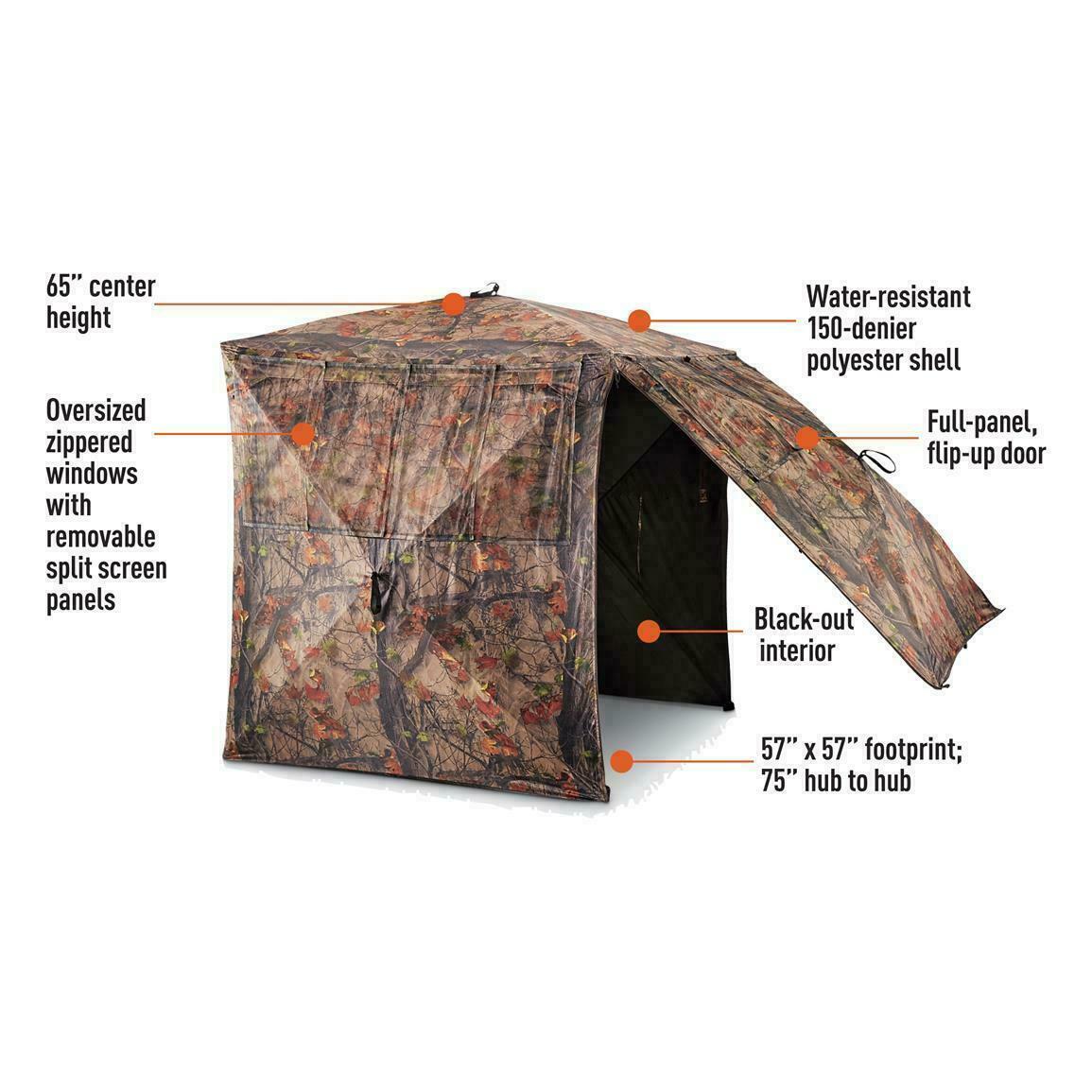 Portable Ground Hunting Blind Flip Up Door Wheel Chair Handicap