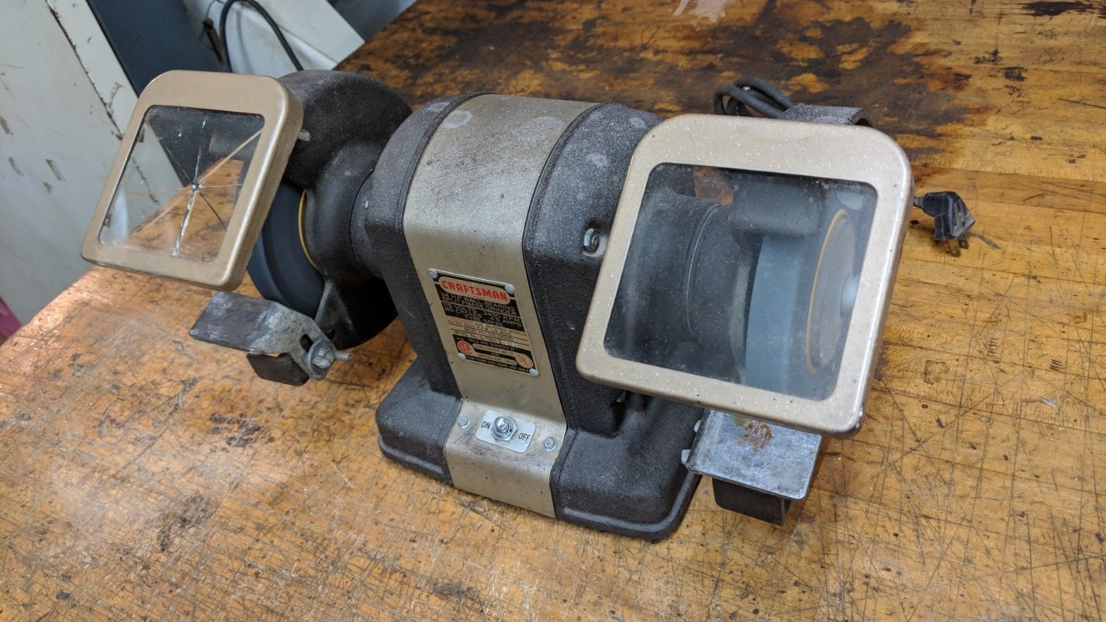 Vintage Craftsman 6" bench grinder model 115.19500 Grinders