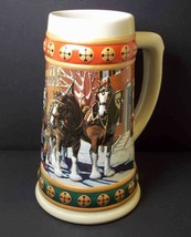 Budweiser Anheuser-Busch Christmas Stein HOMETOWN HOLIDAY 1993 - $12.55