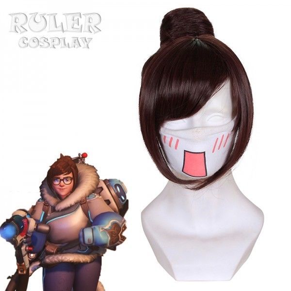 Game Overwatch Brigitte Cosplay Long Halloween Wig Hair Cosplay Full Wigs