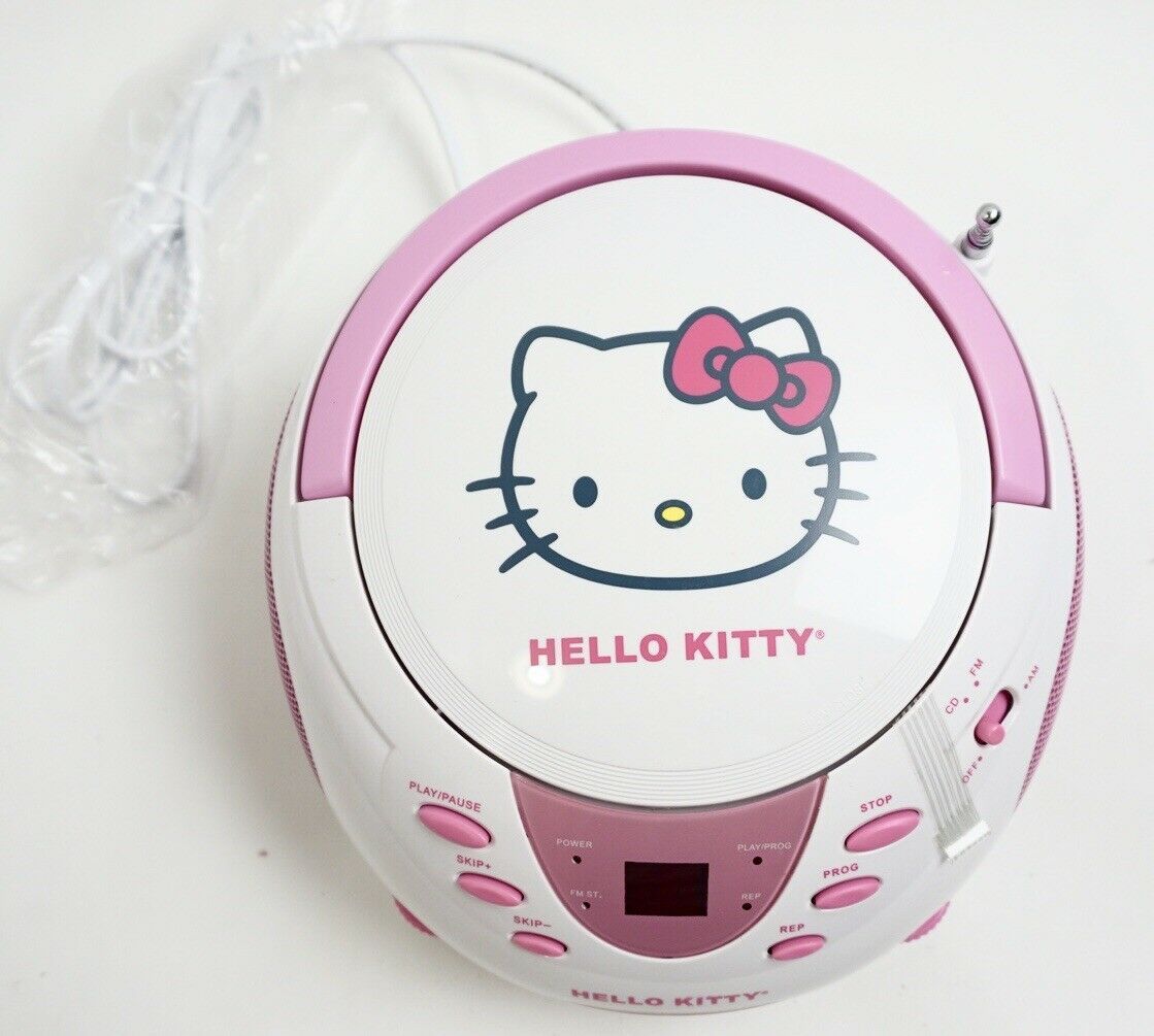 Hello Kitty Kt2024a Stereo Cd Boombox With Amfm Radio Open Box Tested Boomboxes 