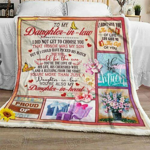 To My Daughter In Law Fleece Blanket 50x60x80 Made In US Blankets
