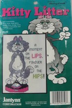 Kitty Litter Cross Stitch Kit Moment on Lips Forever on Hips 5 x 7" Janlynn KL02 - $6.42