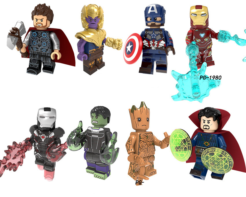 Marvel Supreheroes 8 Minifigures Set Thors Thanos Captain America Iron Man