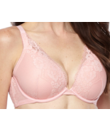 Full Figure Lace Plunge Pushup Bra Pink Size 42D - $13.29