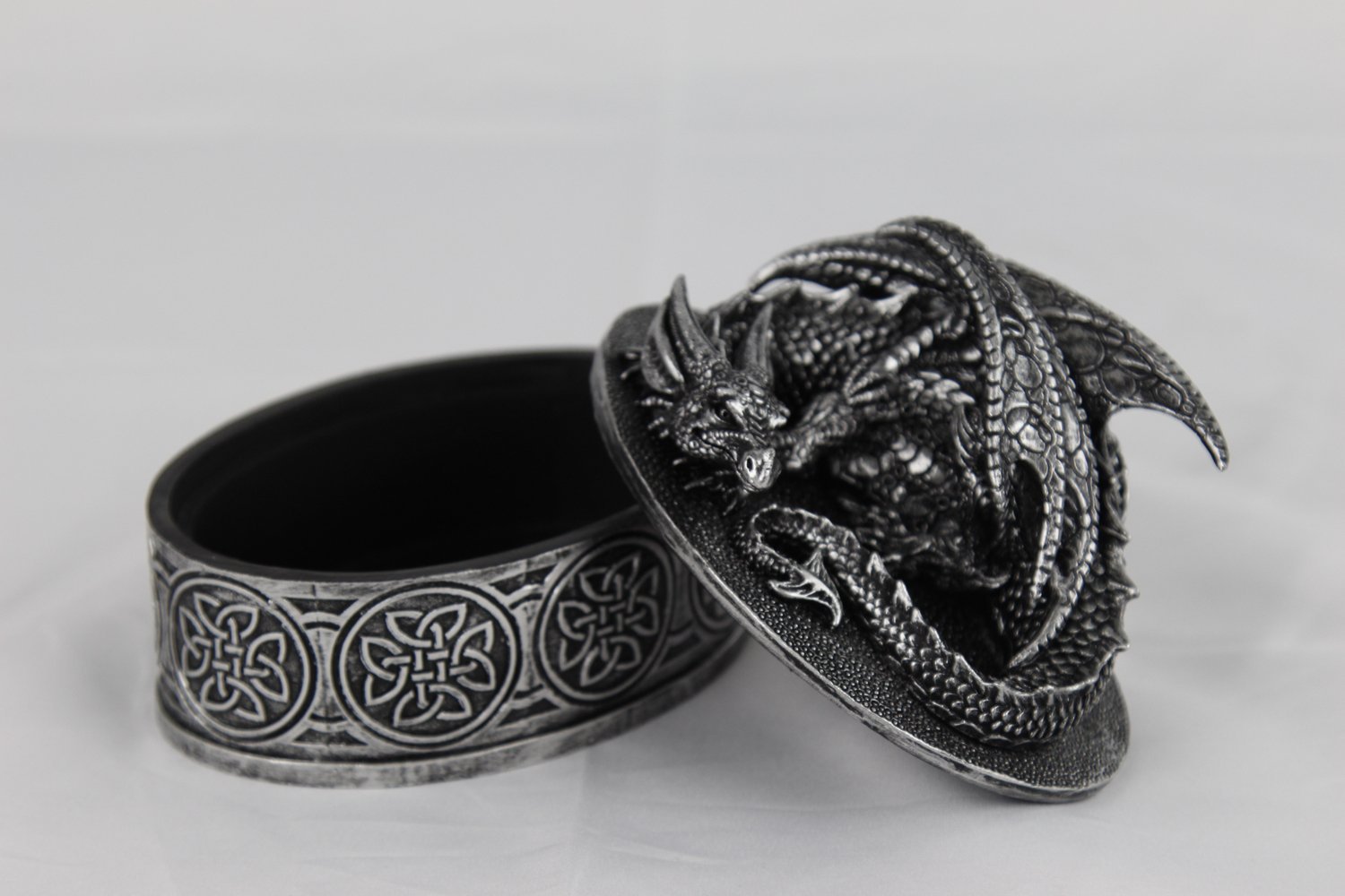 Medieval Fantasy Mythical Dragon Lidded Treasure Trinket Box