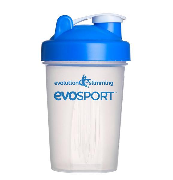 EvoSport 600ml Protein Shaker Blue/Clear