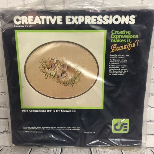 NEW FACTORY SEALED 1984 Companions CREATIVE EXPRESSIONS Crewel Embroidery Kit - $30.59