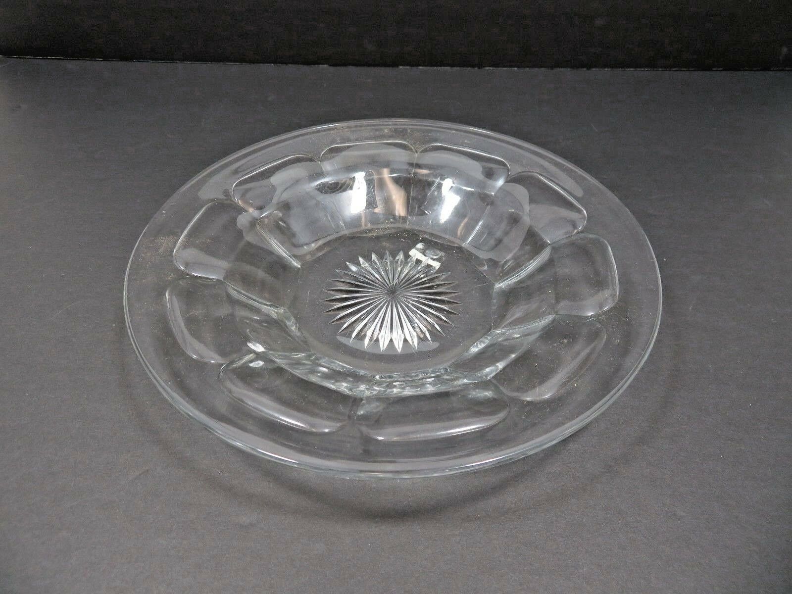 Vintage Mid Century large Elegant Heisey glass tray plate marked H - Heisey