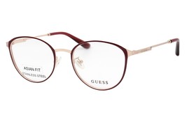 Guess GU 2861-D 071 Rose Gold Red Women's Round Eyeglasses 51-19-140 W/Case - $55.30
