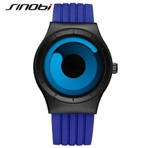 SINOBI Brand Sport Watches For Men Black Silicone Strap Men Watches 2017 Blue Fa - $30.69