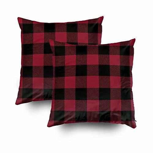 Musesh Pack of 2 Black and red Preppy Buffalo Check Plaid Outdoor