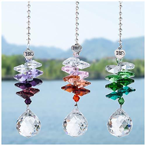 H&D HYALINE & DORA Crystal Ball Prism Rainbow Octogon Chakra Hanging ...