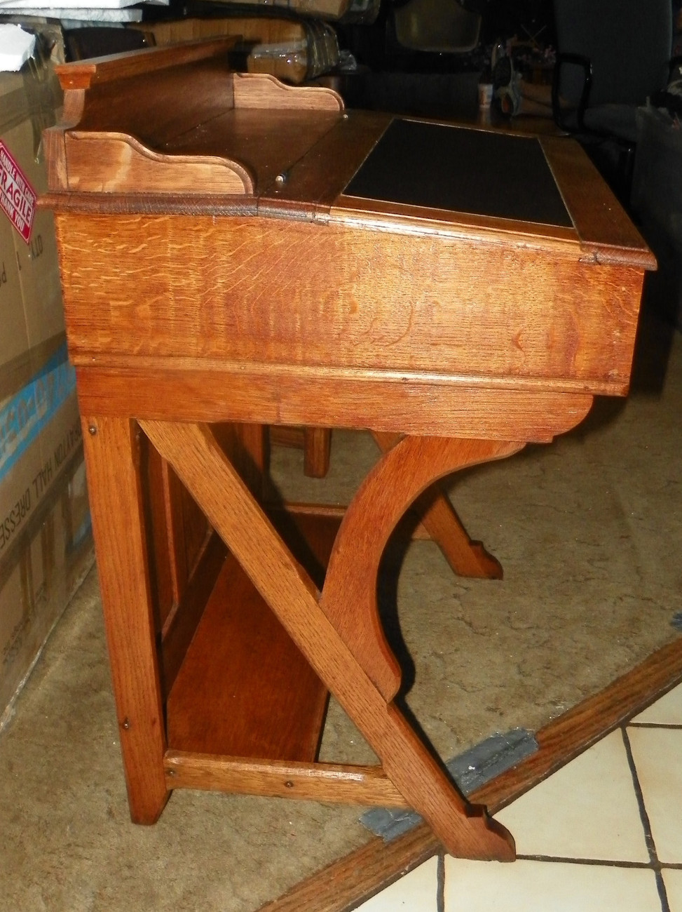 Quartersawn Oak Slant Top Desk Post1950