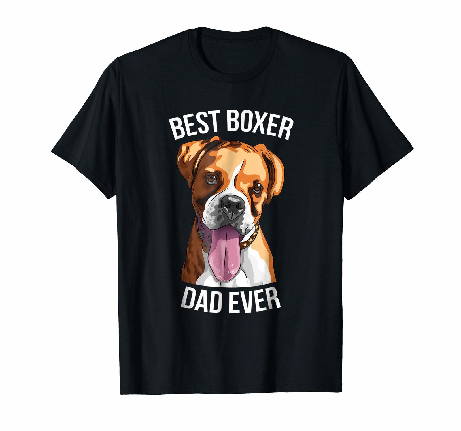 Dog Fashion Boxer Dog TShirt For Men BEST BOXER DAD EVER Men Shirts
