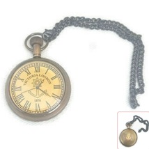 Brass Pocket Watch with Chain Antique Vintage Pocket Watch for Men and W... - $38.00