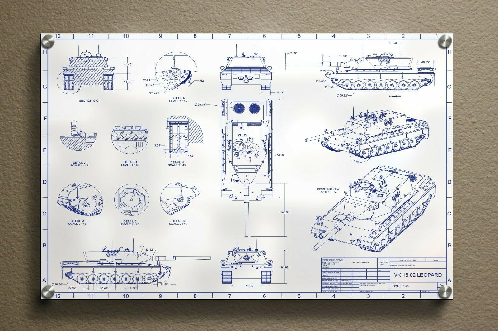 WW2 World War 2 German Wehrmacht Leopard Battle Tank Design Diagram ...