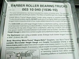 Micro-Trains Stock # 00310040 (1036-10) Barber Roller Bearing Trucks w/o Coupler image 3