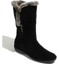 Stuart Weitzman Furlure Black Suede Womens Faux fur lined Boots 10M $350 - $89.00
