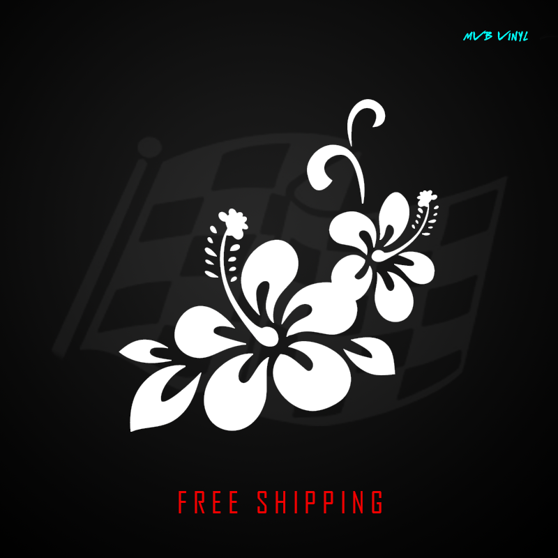 Hawaiian Flowers Vinyl Decal Sticker Hibiscus Tropical Summer 390