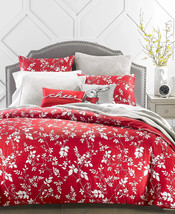Charter Club Damask Leaves Silhouette Cotton Sateen Reversible Twin Duvet Cover - $129.99