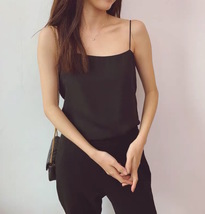White Spaghetti Sleeveless Chiffon Tank Top Wedding Bridesmaid Chiffon Top Cami image 5