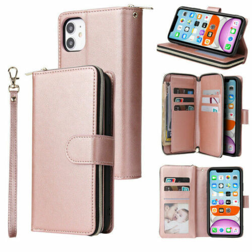 For iPhone 13 Pro 11 Pro 6s 7 8+ XR XS  Leather Flip back Case Cover