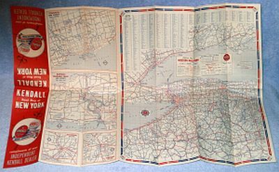 Vintage Kendall Oil Co New York Service Station Map Ca. 1950s - US