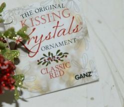 Ganz Kissing Krystals KK506 Red Round Ball Shape Mistletoe Ornament image 3