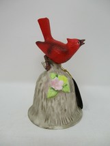 Vintage Towles Bone China Porcelain Cardinal Bird Flower Bell - $10.88