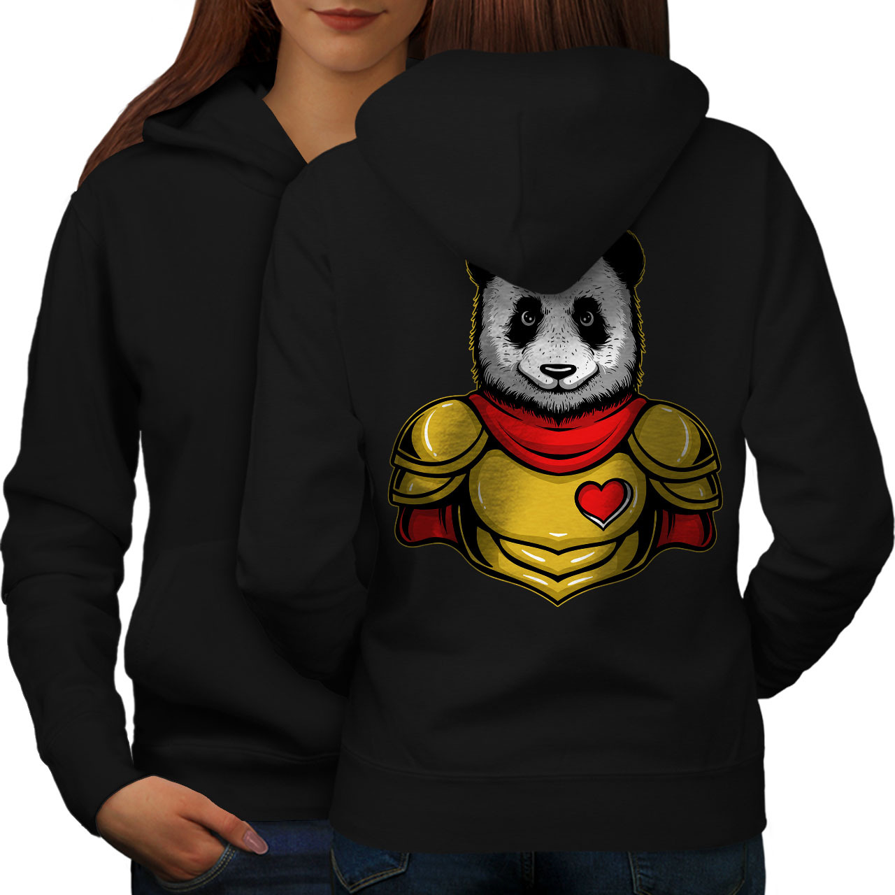 Primary image for Hero Panda Sweatshirt Hoody Cute Animal Women Hoodie Back