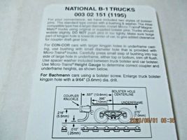 Micro-Trains Stock # 00302151 (1195) National B-1 Trucks Short Extension N-Scale image 4