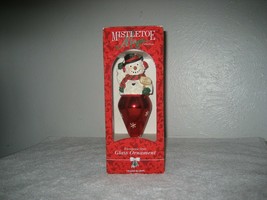 Mistletoe Magic Snowman Glass Resin Christmas ornament - $29.69