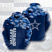 Dallas Cowboys Nfl Football 3D Hoodie Hooded Pullover Sweatshirt - $45.99+