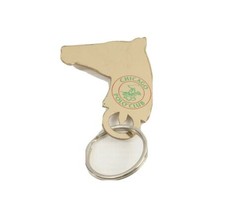 Chicago Polo Club Key Ring Brass Horse Head Excellent Condition - $8.23