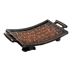 Curved Rectangular Tray with Handles 8.3" Long x 9.5 x 3" high Home Decor Unique image 1