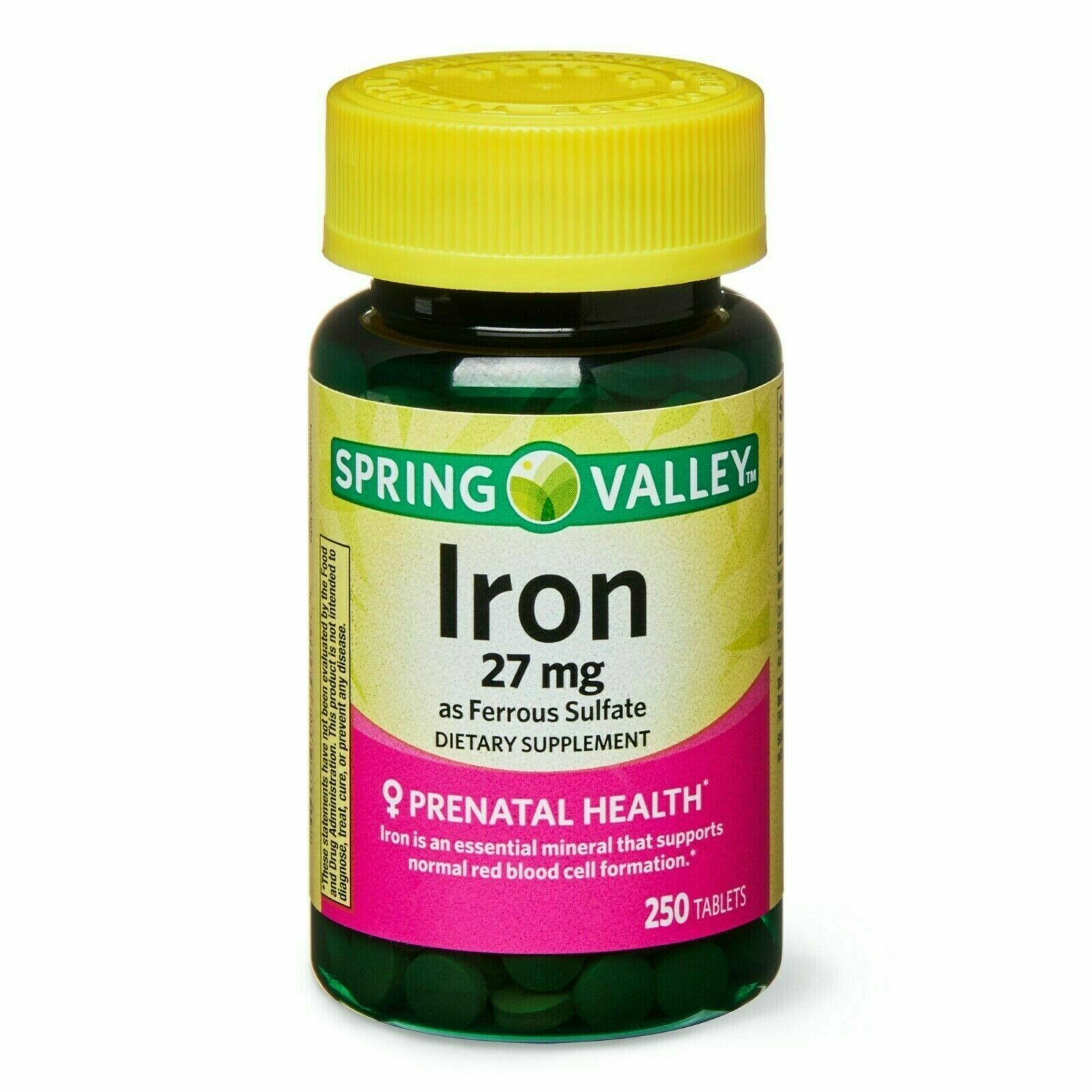Spring Valley Iron as Ferrous Sulfate, Prenatal Health, 27 mg, 250